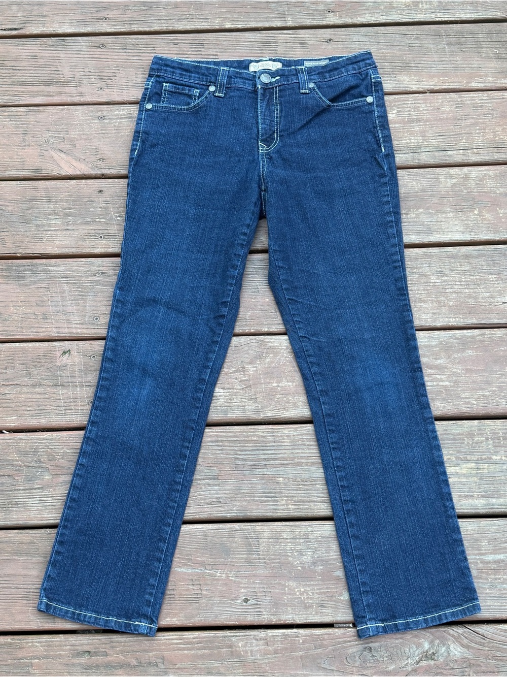 Vintage America Women’s Size 10P Straight Leg Dark Wash Jeans Stretch Denim